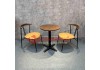 Image of Bộ bàn ghế quán cafe trà sữa nhà hàng mặt gỗ cao su chân sắt 245