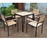 Bộ bàn ghế cafe gỗ sắt  BQ1033
