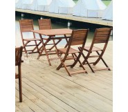 Bộ bàn ghế gỗ xếp cafe nhà hàng quán ăn sân vườn khu dã ngoại BT14
