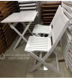 Bộ bàn ghế xếp mini màu trắng SBG1550