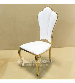 Ghế ăn tân cổ điển, ghế nhà hàng tiệc cưới mạ vàng sang trọng GLM162