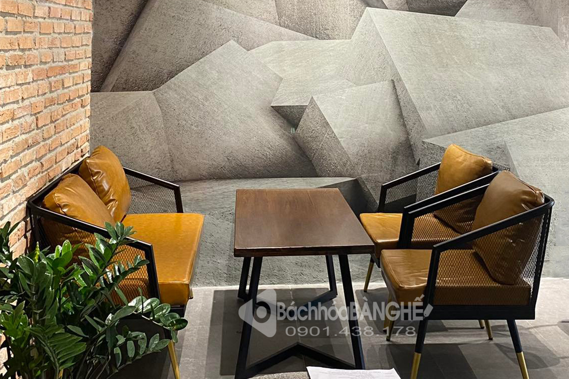 Bộ bàn ghế sofa lưới khung sắt cho quán cafe nhà hàng 204