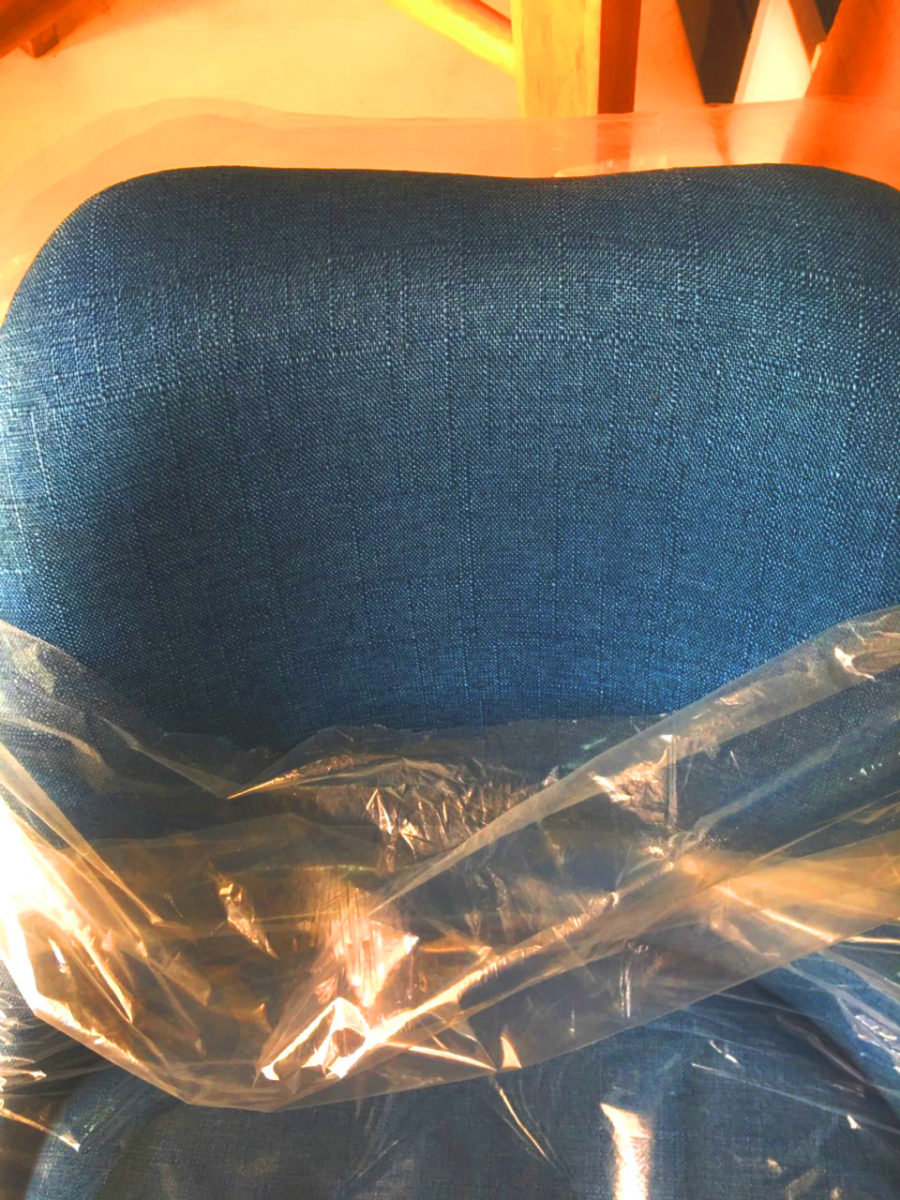 Ghế nệm bọc vải bố GLM27 màu xanh