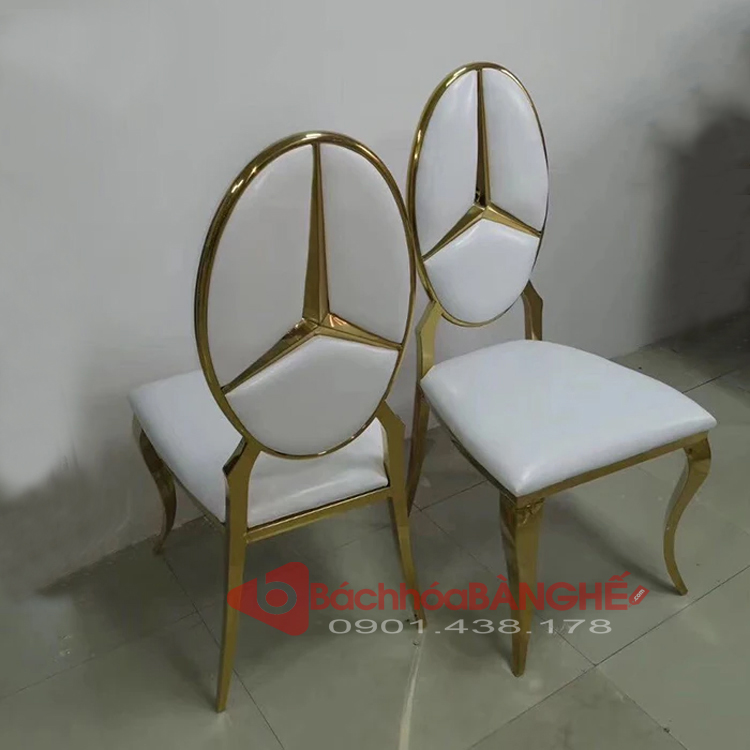 Ghế ăn tân cổ điển, ghế nhà hàng tiệc cưới mạ vàng sang trọng GLM164